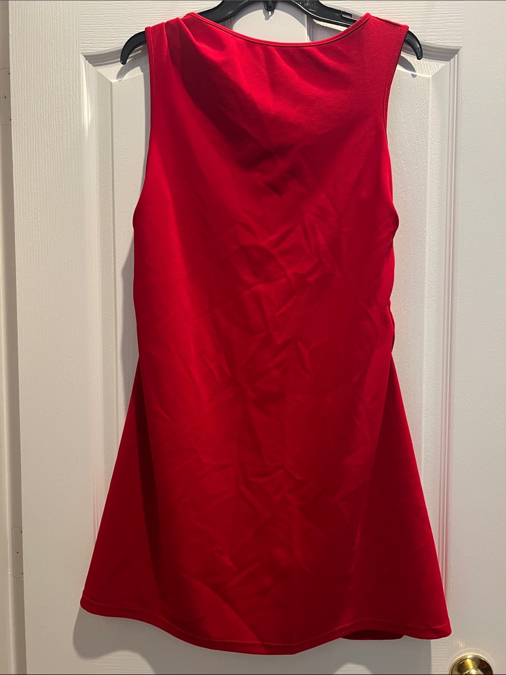 SHEIN Vibrant Red Sleeveless Fit-and-Flare Dress